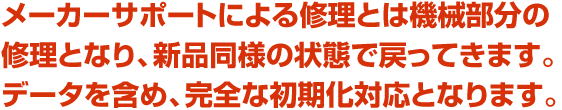 アイ・オー LANDISKの修理ではメーカーサポート修理ではデータを含め完全な初期化対応となります
