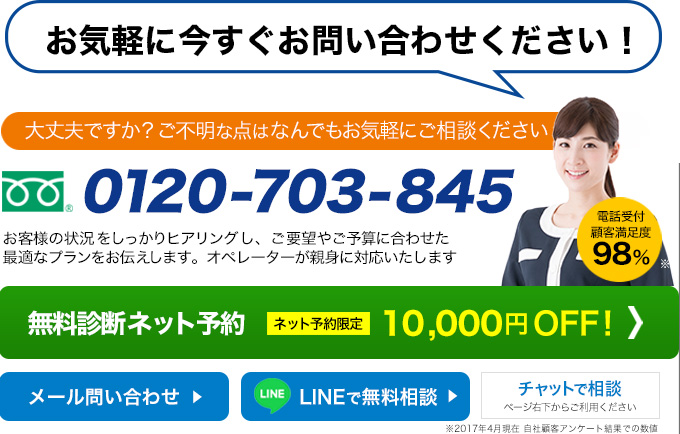 岩手のお客様まずはお電話ください。相談・初期診断無料